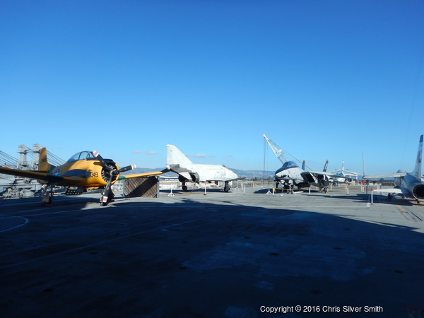 Airplanes on the flight deck of the USS Hornet
