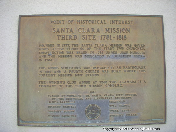 3rd Site of Mission Santa Clara Historical Marker
