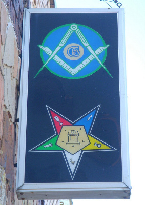 Masonic Lodge and Eastern Star Sign, Texas