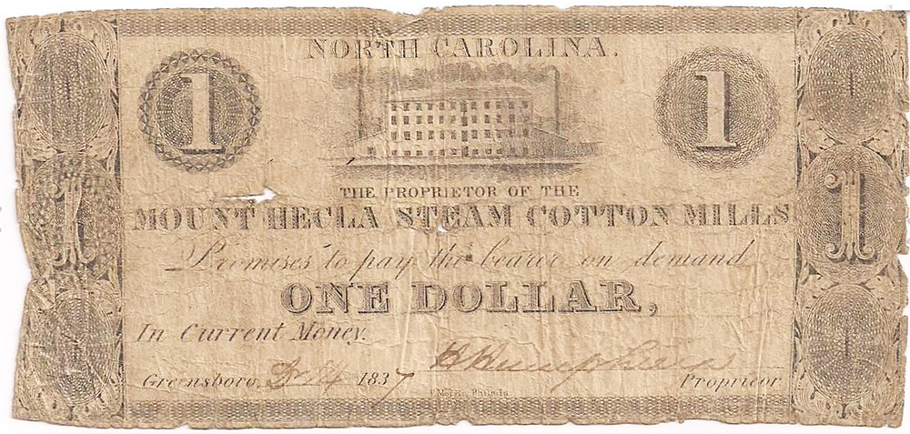 Mount Hecla Steam Cotton Mills Currency