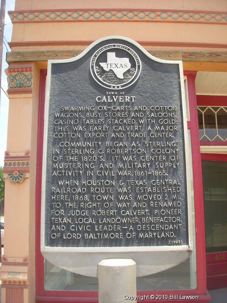 Town of Calvert Historical Marker