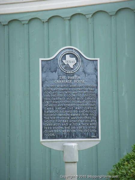 Parish Carriage House Historical Marker