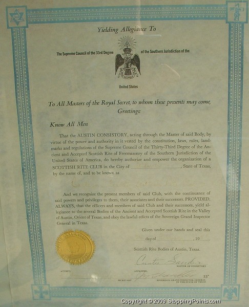 Scottish Rite Freemasonry Certificate