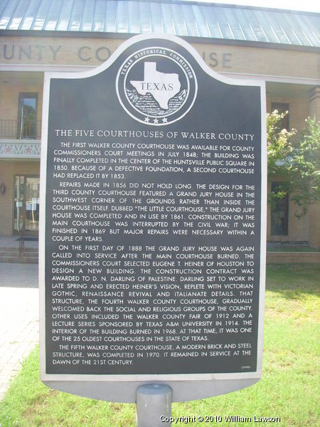 The Five Courthouses of Walker County Historical Marker