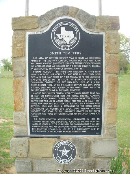 Smith Cemetery Historical Marker