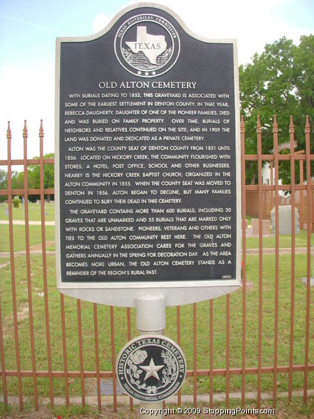 Old Alton Cemetery Historical Marker