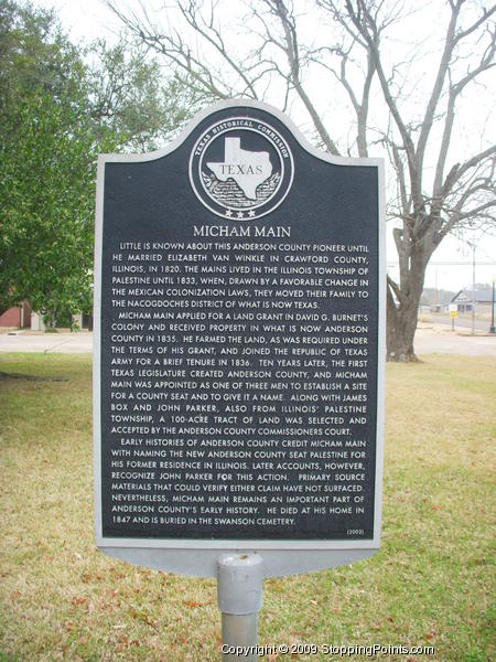 Micham Main historical marker