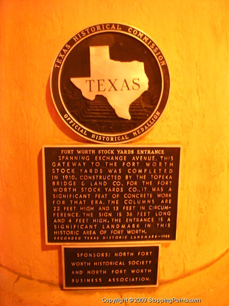 Fort Worth Stock Yards Exchange Entrance Historical Markers