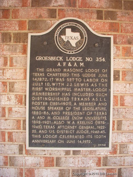 Groesbeck Masonic Lodge Historical Marker