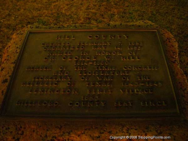 Hill County Historical Marker