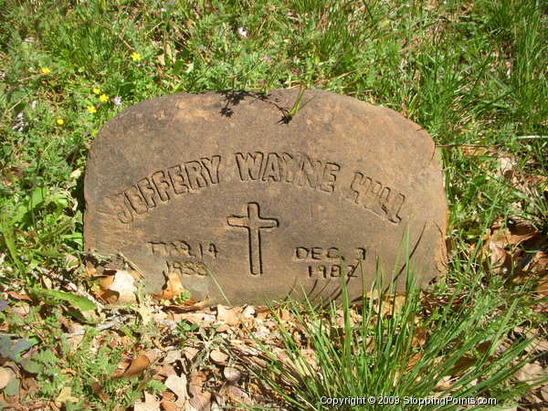 Jeffery Wayne Hill in Hood Cemetery Texas