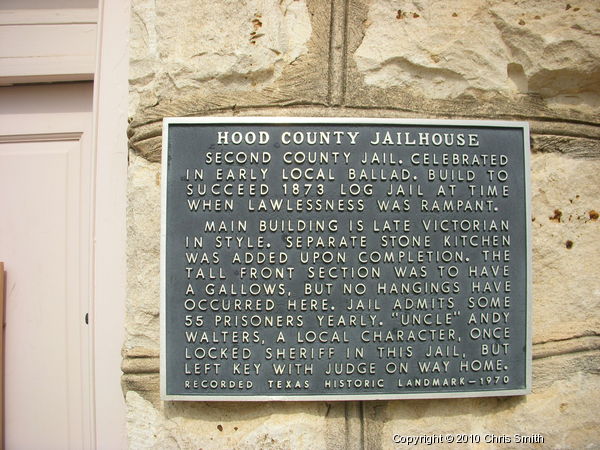 Hood County Jailhouse Historical Marker
