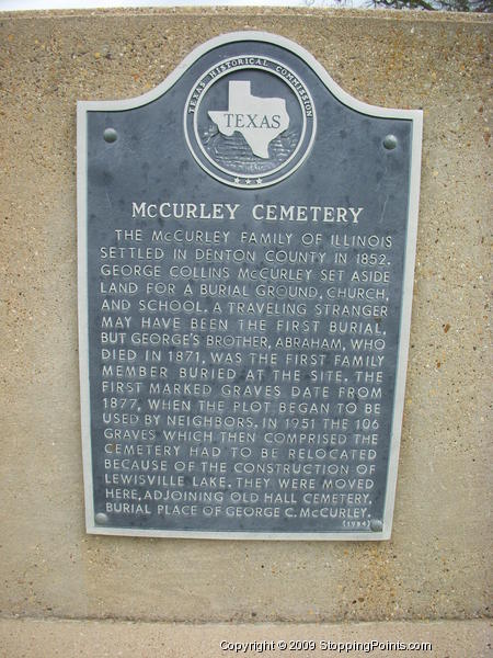 McCurley Cemetery Historical Marker