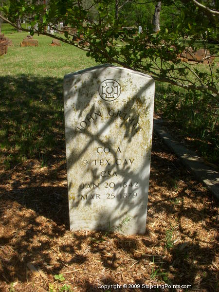 John Grimes CSA gravestone
