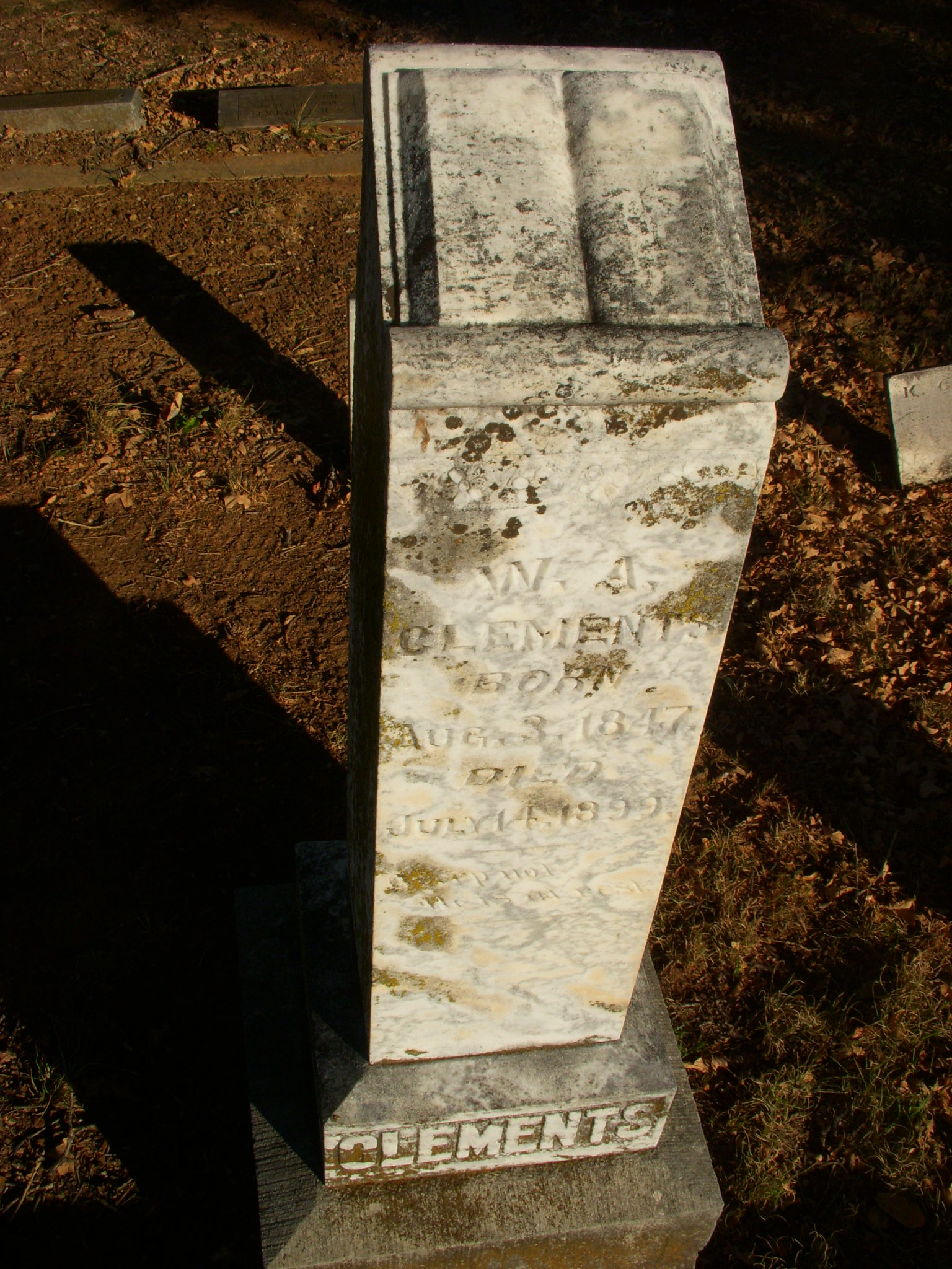 W.A. Clement tombstone