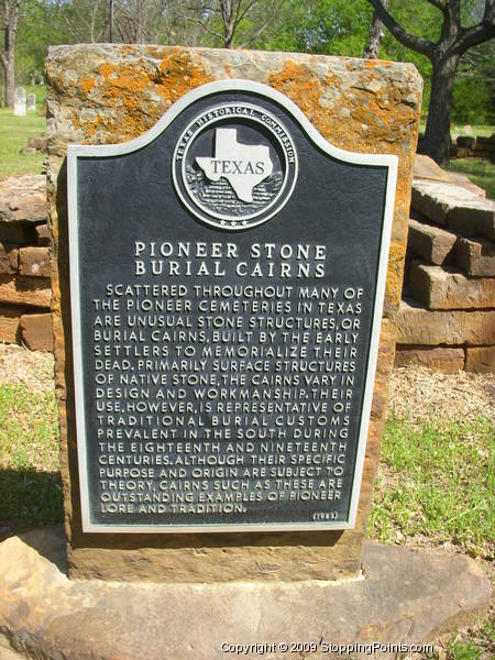 Pioneer Stone Burial Cairns Historical Marker - Keller