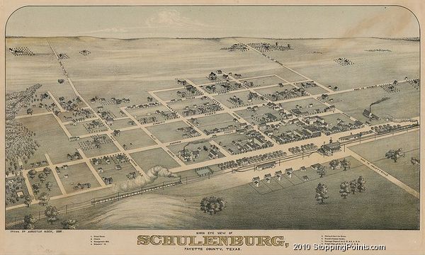 Old Map of Schulenburg