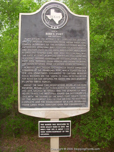 Bird's Fort - Texas State Historical Marker