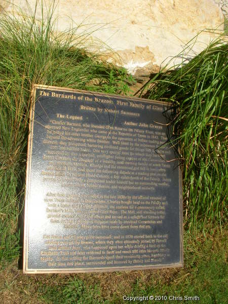 Description Plaque for the Barnards of the Brazos Statue