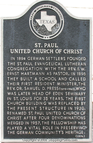 St. Paul United Church of Christ Historical Marker Sign