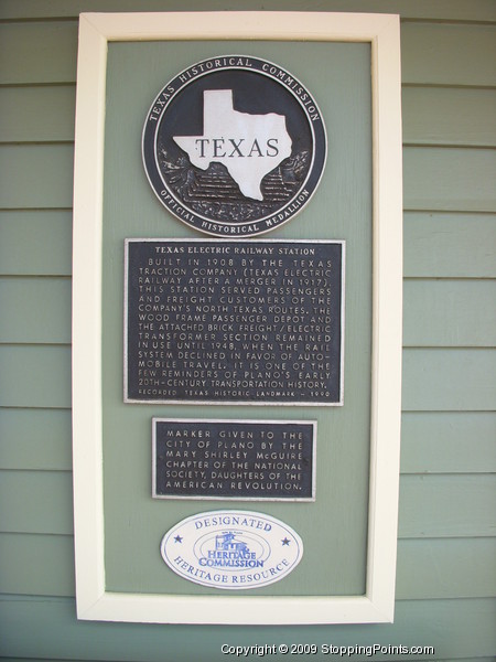Texas Electric Railway Station Historical Marker