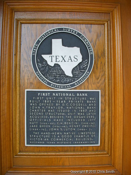 First National Bank Historical Marker in Granbury