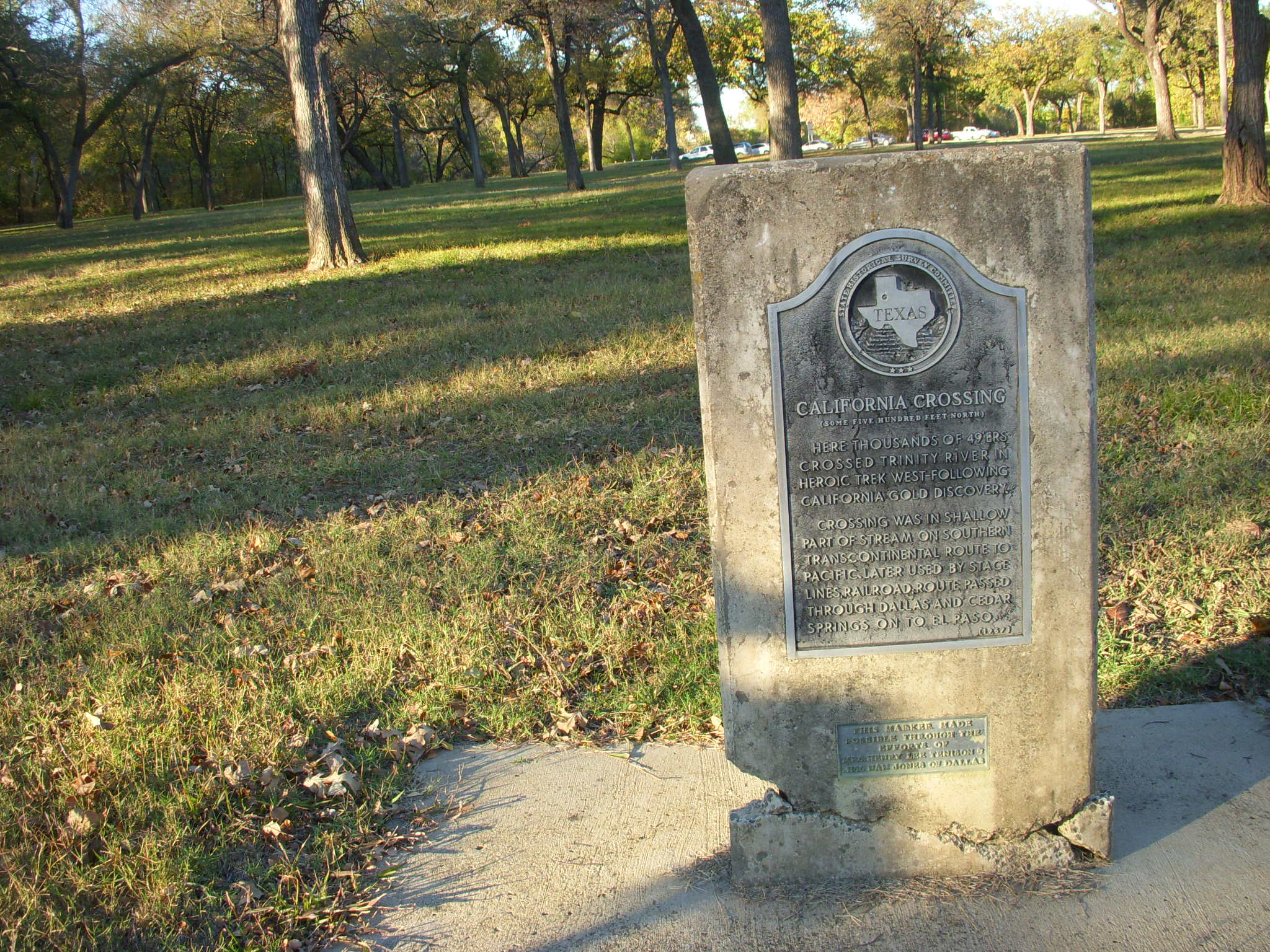 The California Crossing, Texas State Historical Marker