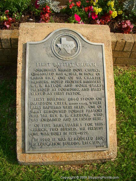 First Baptist Church Historical Marker