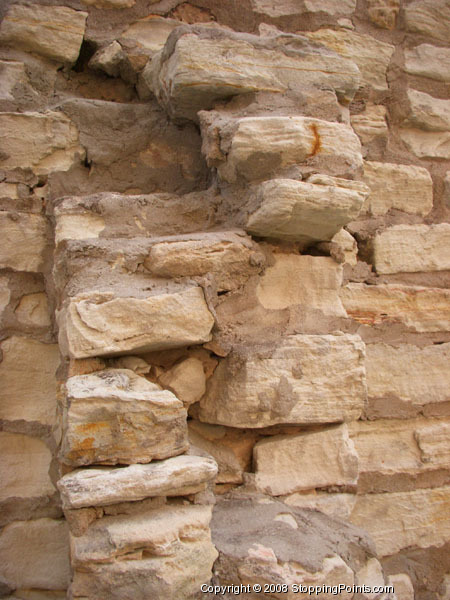 Stones at rear of Baylor Columns