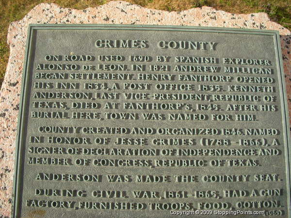 Grimes County Historical Marker