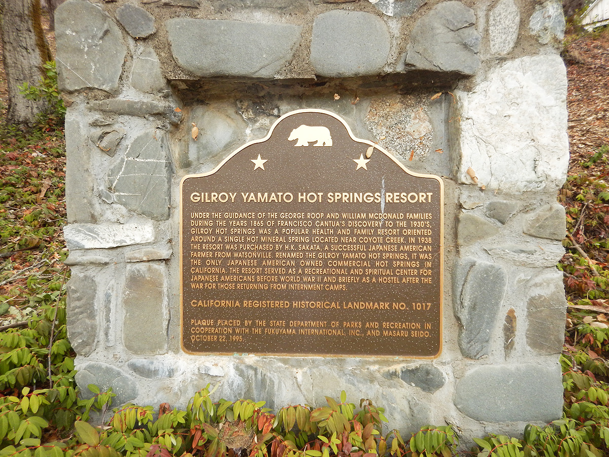 Gilroy Yamato Hot Springs Resort Historical Marker