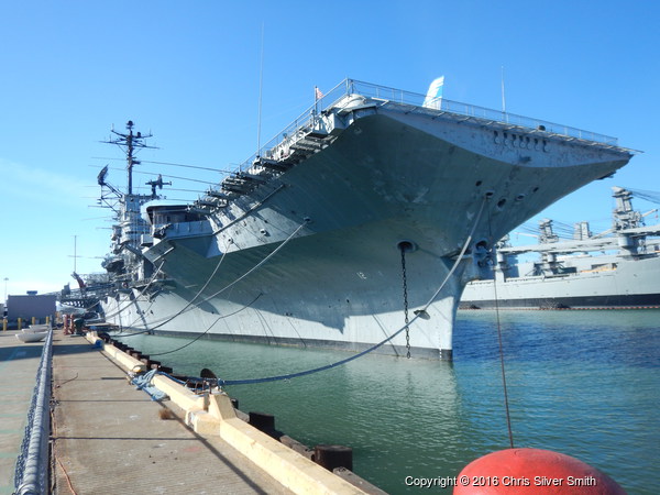 The U.S.S. Hornet at dock