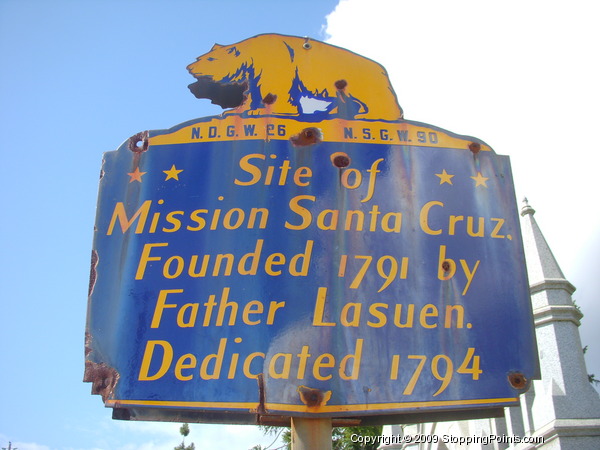 Mission Santa Cruz Site Sign - Father Lasuen