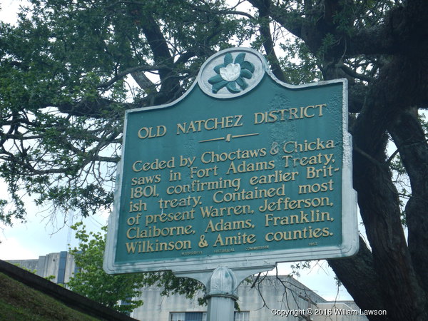 Old Natchez District Historical Marker