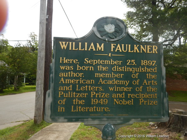 Historical Marker for the Birthplace of William Faulkner