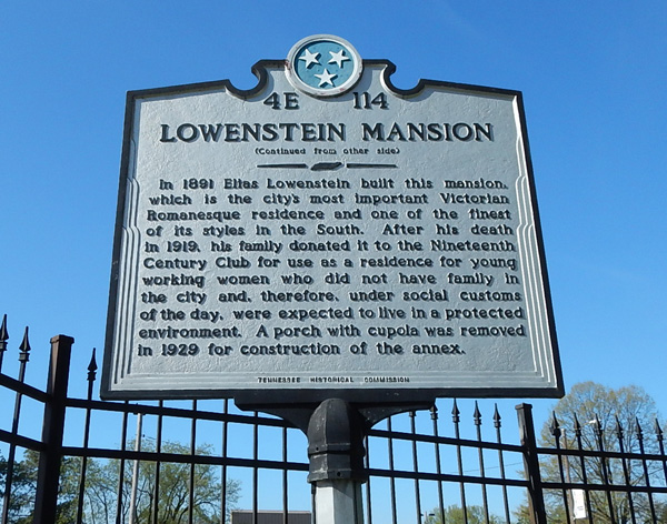 Lowenstein Mansion Historical Marker