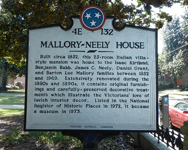 Mallory-Neely House Historical Marker
