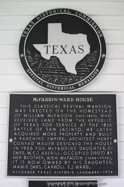 McFaddin-Ward House Historical Marker