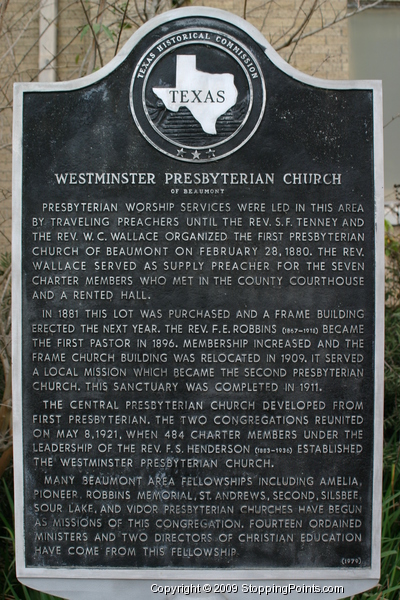 Westminster Presbyterian Church Historical Marker