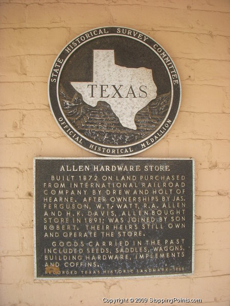 Allen Hardware Store Historical Marker