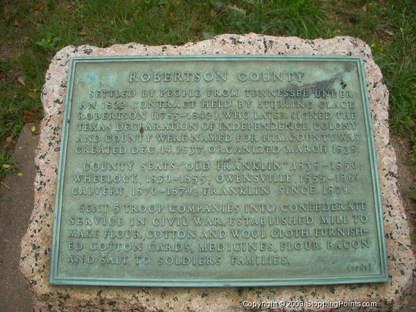 Robertson County Historical Marker