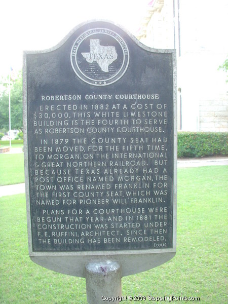 Historical Marker of the Robertson County Courthouse