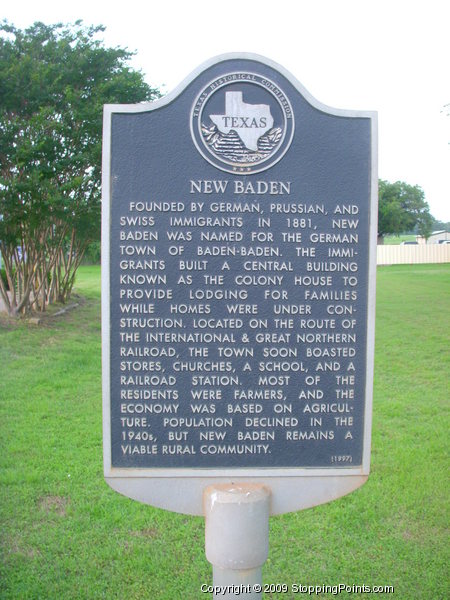 New Baden Historical Marker