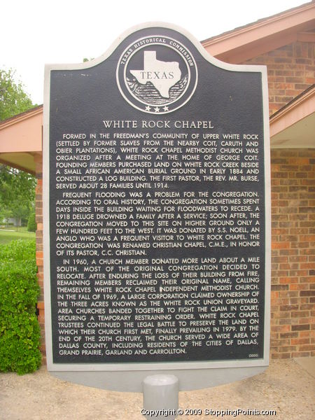 White Rock Chapel Historical Marker