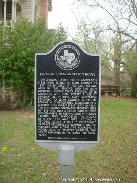 James and Julia Anderson House Historical Marker