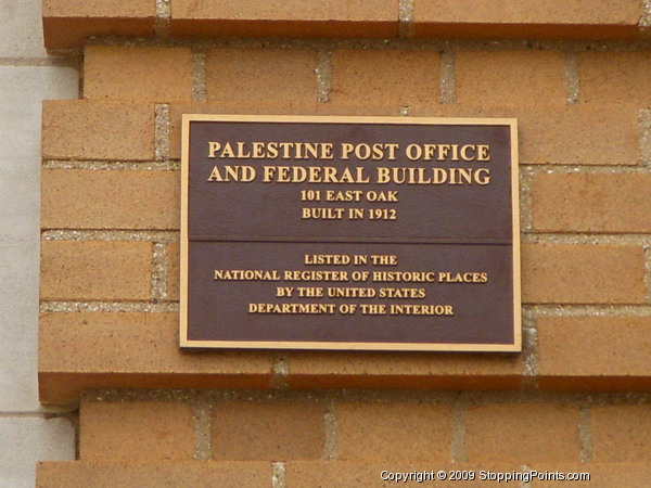 Palestine Federal Building National Register of Historic Places Marker