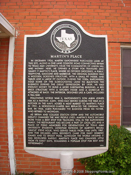 Martin's Place Historical Marker