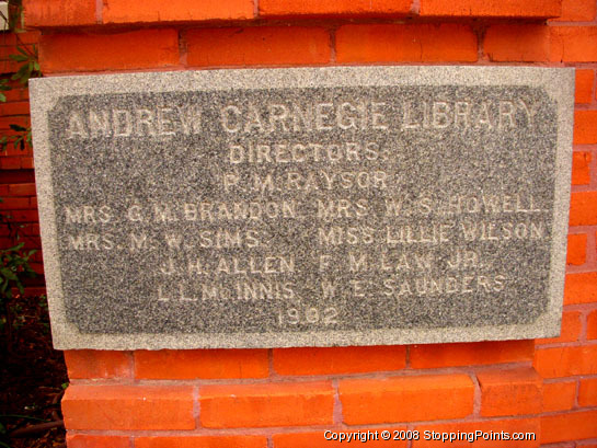 Andrew Carnegie Library Cornerstone