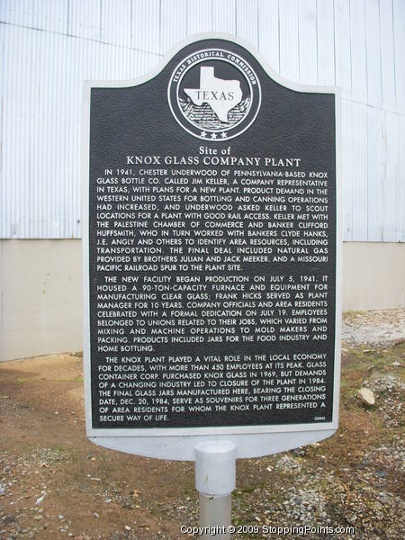 Knox Glass Company Historical Marker