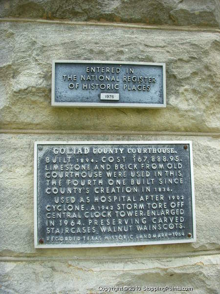 Goliad County Courthouse Historical Marker